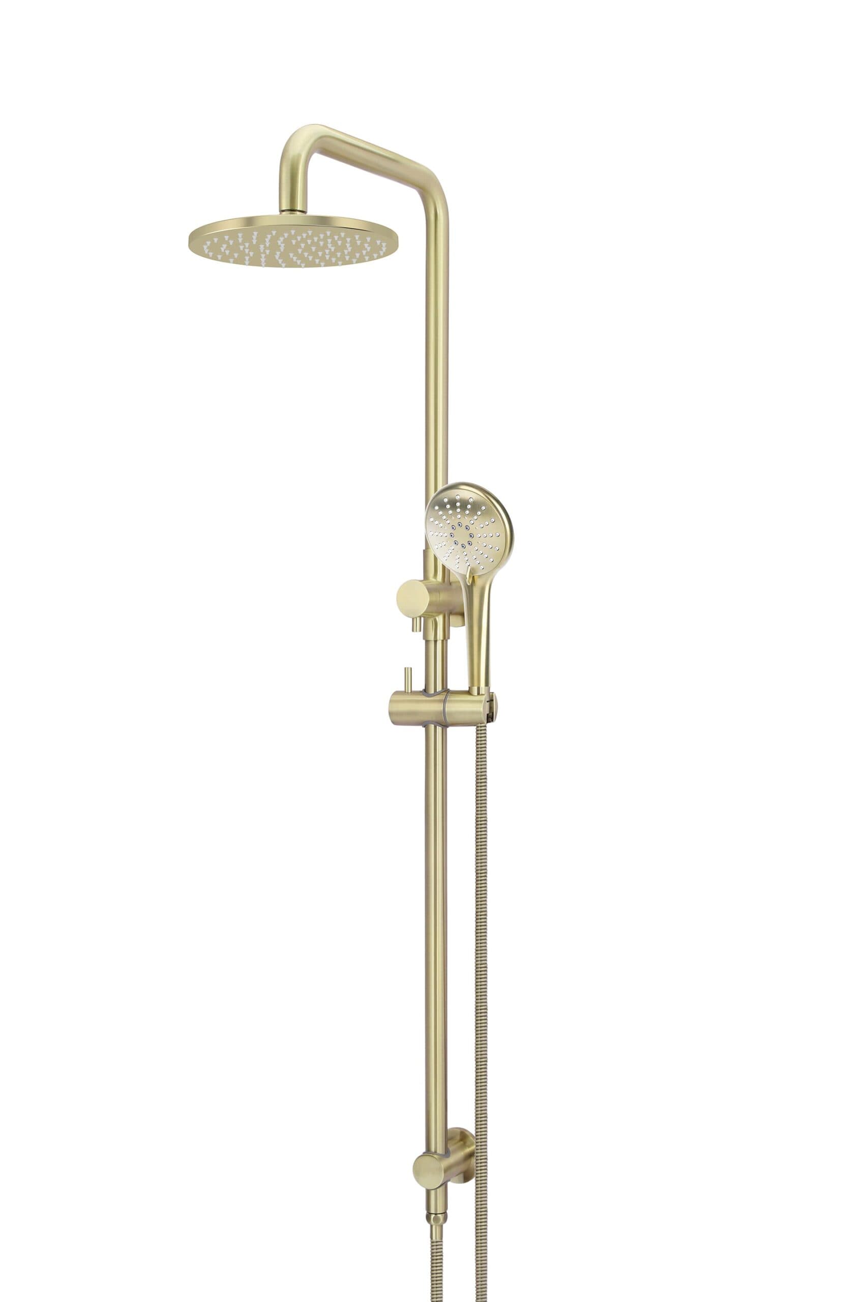 Round Combination Shower Rail 200mm Rose, Three Function Hand Shower - PVD Tiger Bronze — view 1