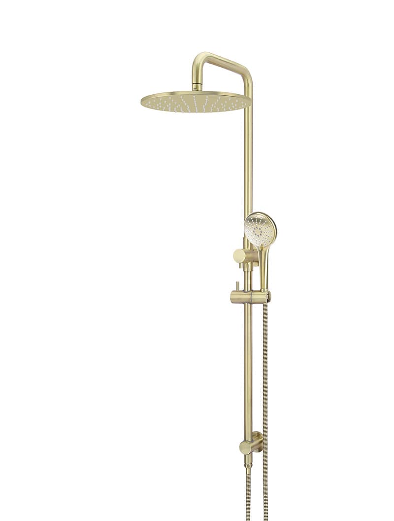 Round Combination Shower Rail 300mm Rose, Three Function Hand Shower - PVD Tiger Bronze — view 1