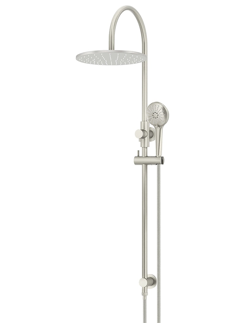 Meir Round Combination Shower Rail, Rose Head, Three-Function Hand Shower — view 1