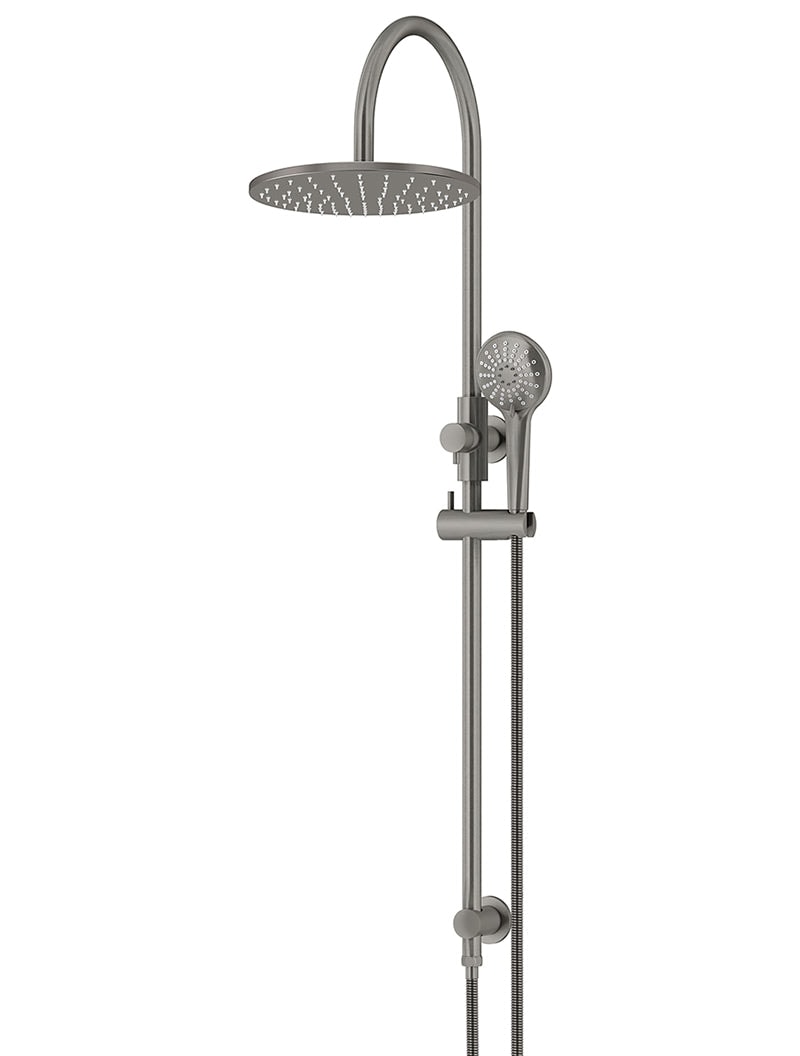 Meir Round Gooseneck Shower Set with Three-Function Hand Shower — view 1