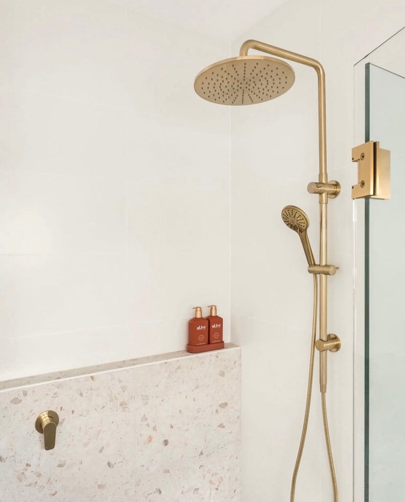 Meir Round Combination Shower Rail, 300mm Rose, Three-Function Hand Shower