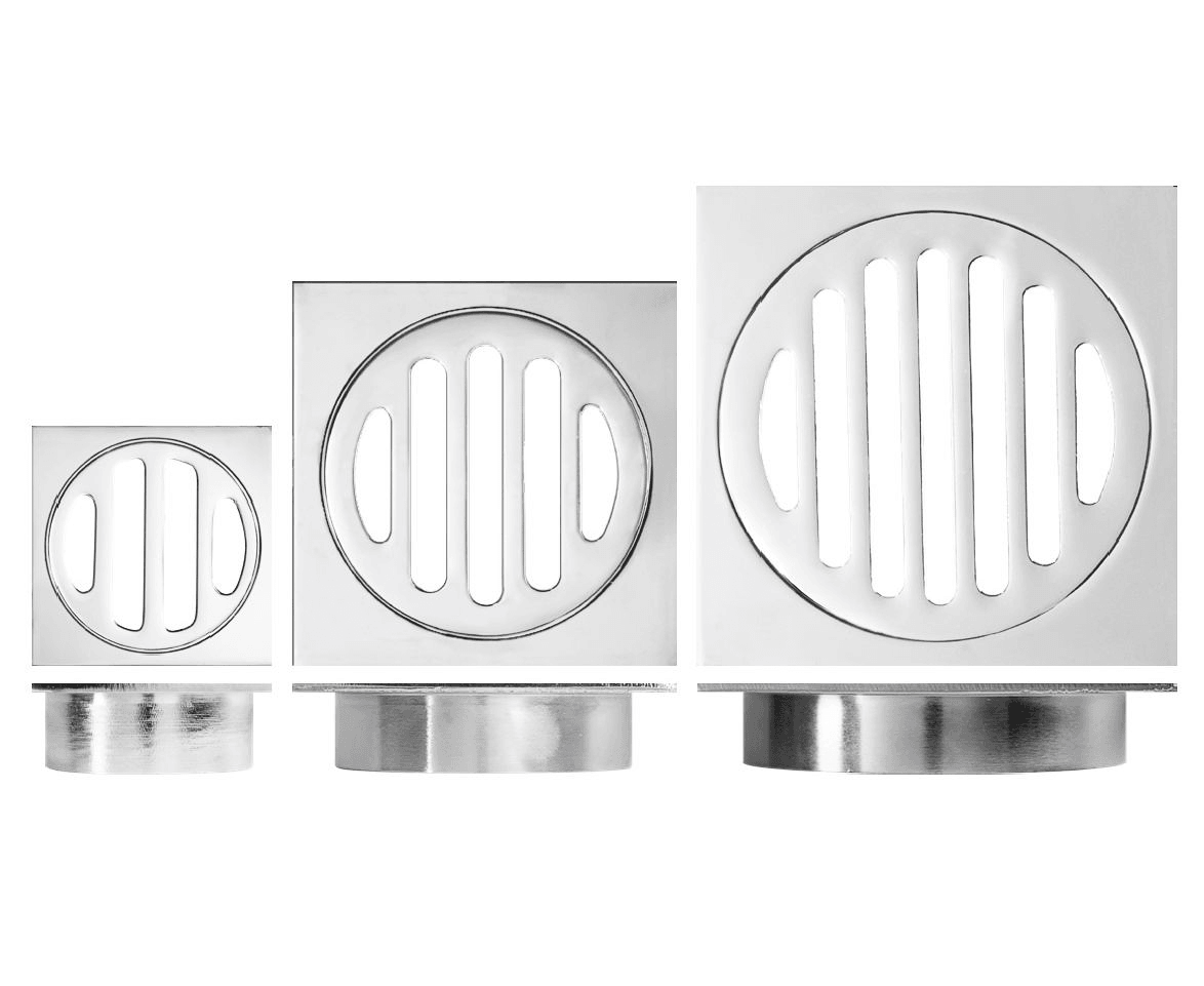 BAT Trims Chrome Plated Floor Drain 100mm Short Collar — view 1