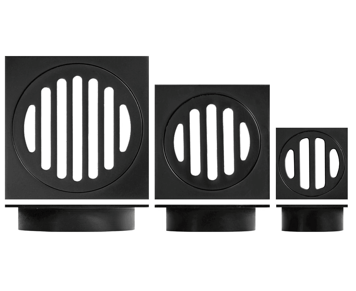 BAT Trims Chrome Plated Floor Drain 100mm Matt Black — view 1