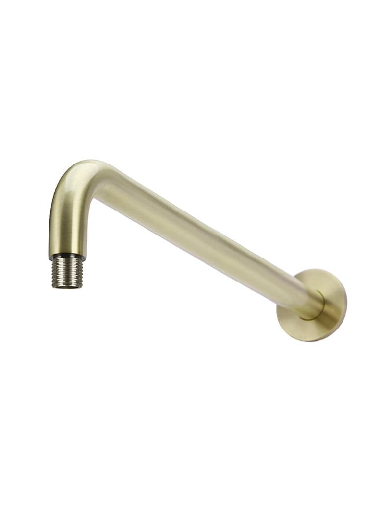 Round Wall Shower Curved Arm 400mm - PVD Tiger Bronze — view 1