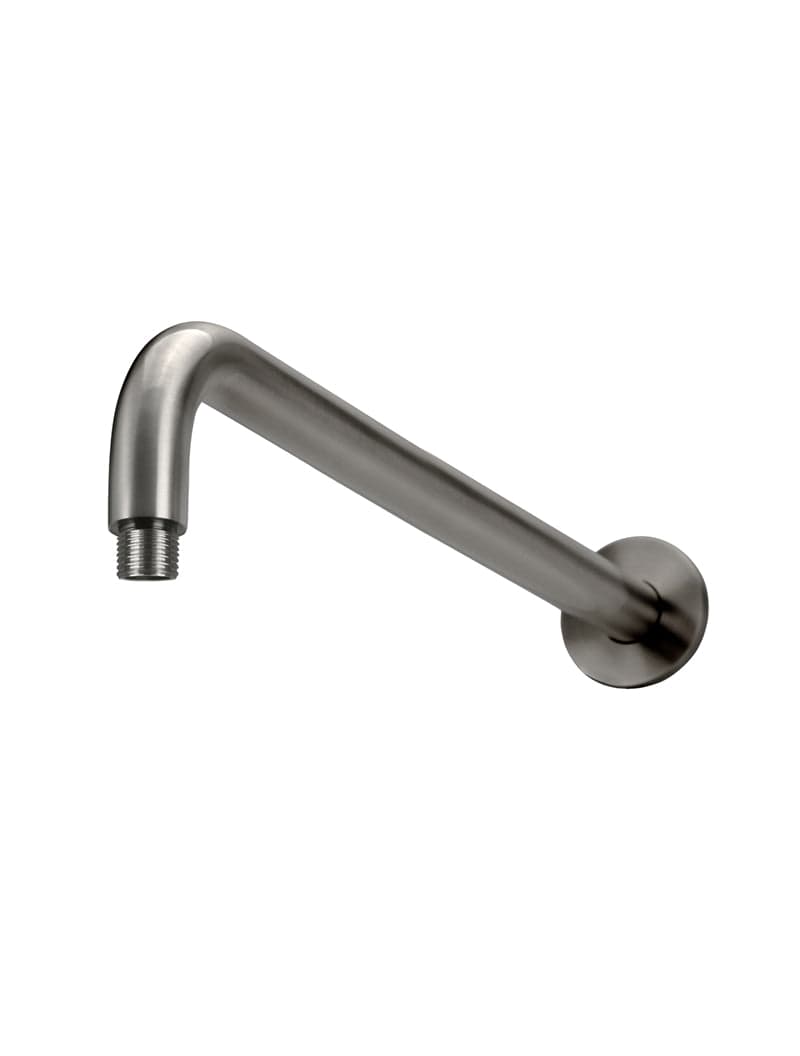 Round Wall Shower Curved Arm 400mm - Shadow Gunmetal — view 1