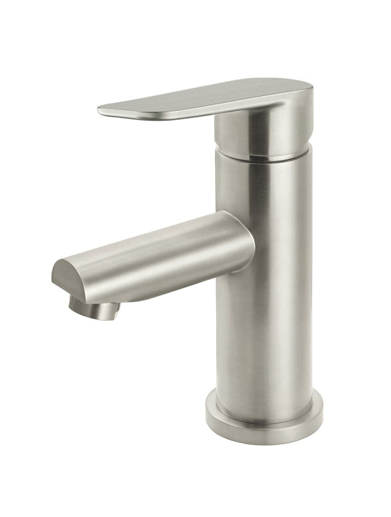 Round Paddle Basin Mixer - PVD Brushed Nickel — view 1