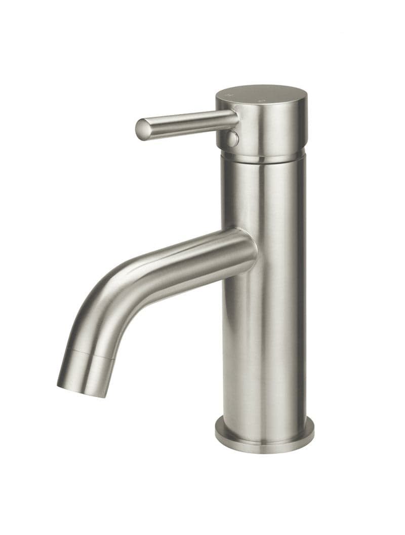 Round Basin Mixer Curved - PVD Brushed Nickel — view 1