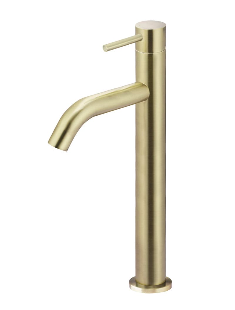 Piccola Tall Basin Mixer Tap with 130mm Spout - PVD Tiger Bronze — view 1