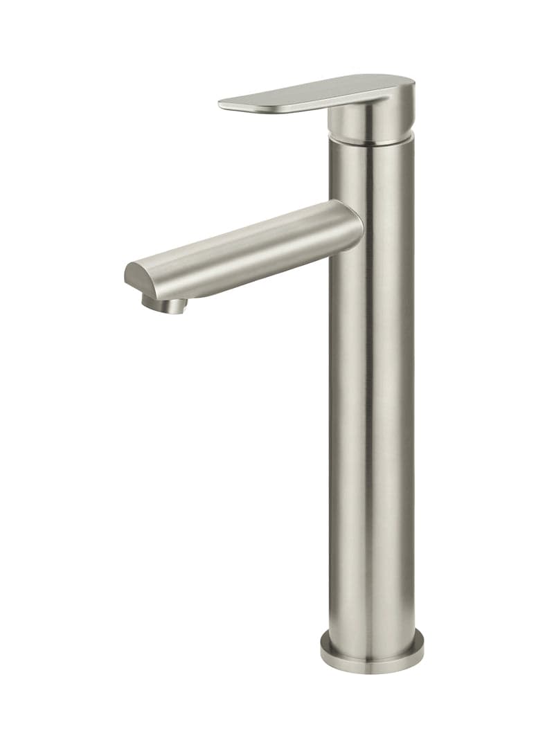 Round Paddle Tall Basin Mixer - PVD Brushed Nickel — view 1
