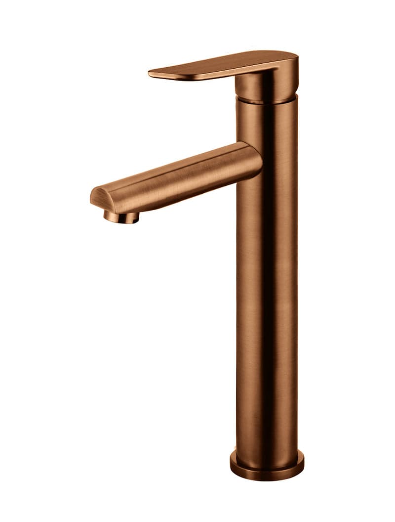 Round Paddle Tall Basin Mixer - Lustre Bronze — view 1