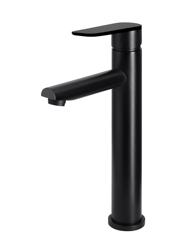 Round Paddle Tall Basin Mixer - Matte Black — view 1