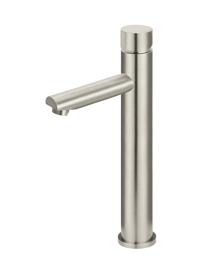 Round Pinless Tall Basin Mixer - PVD Brushed Nickel — view 1
