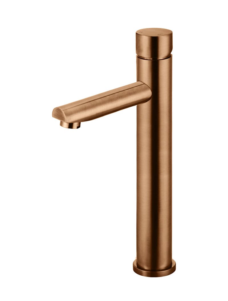Round Pinless Tall Basin Mixer - Lustre Bronze — view 1