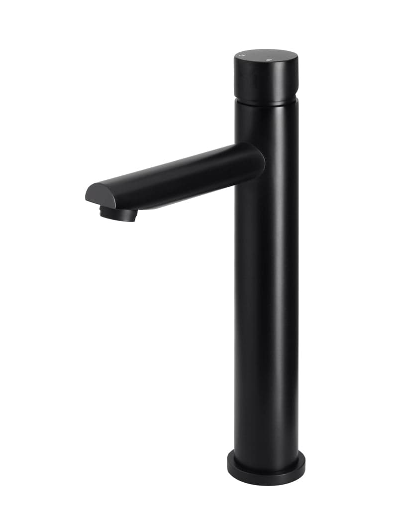 Round Pinless Tall Basin Mixer - Matte Black — view 1