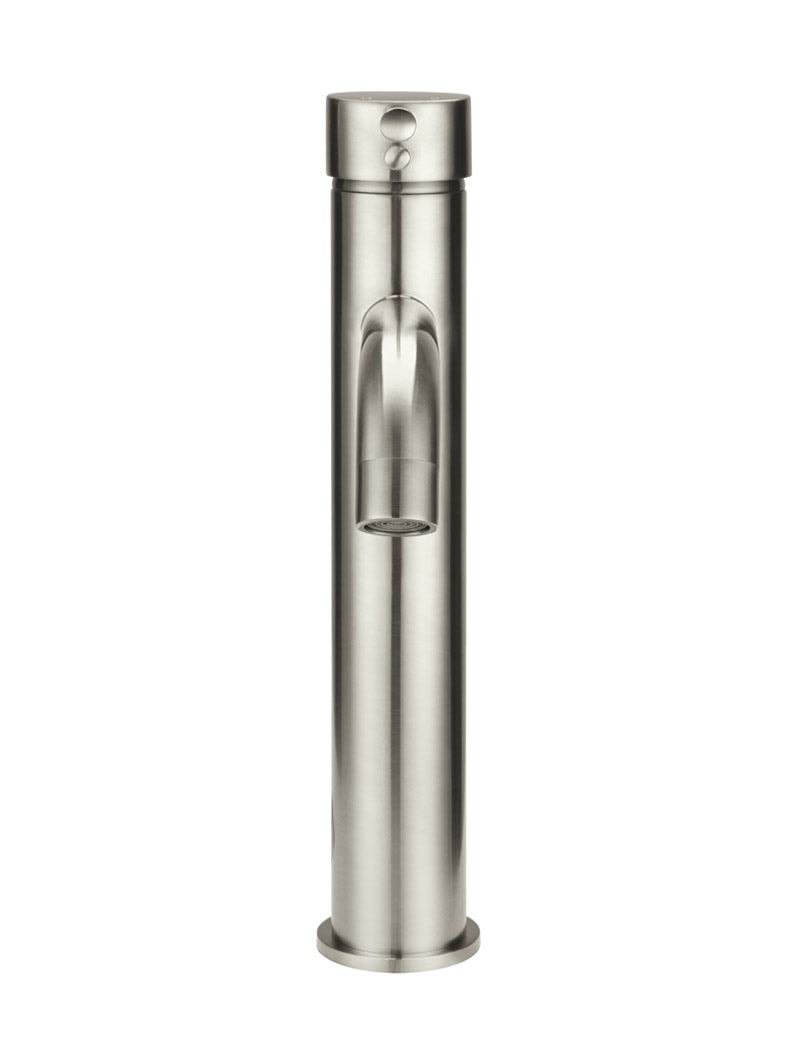 Meir Brushed Nickel Round Tall Curved Basin Mixer