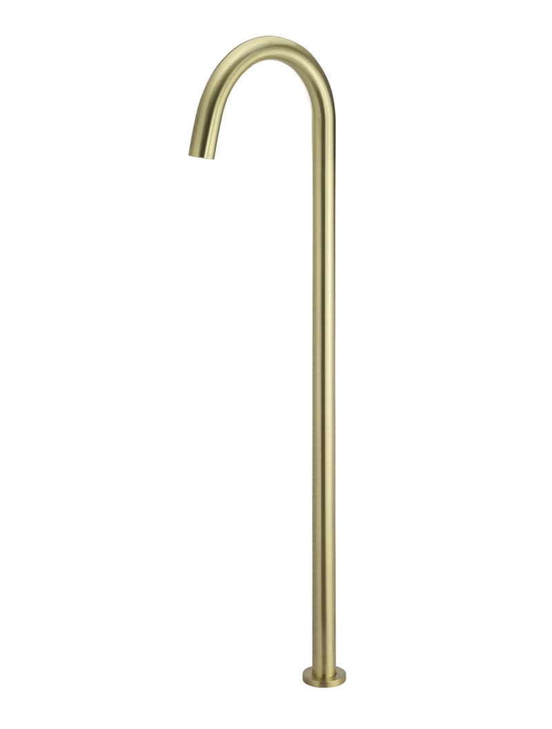Round Freestanding Bath Spout - PVD Tiger Bronze — view 1