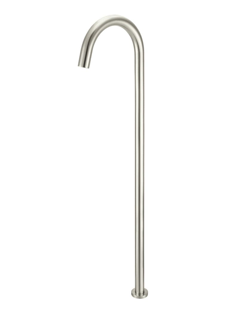 Round Freestanding Bath Spout - PVD Brushed Nickel — view 1