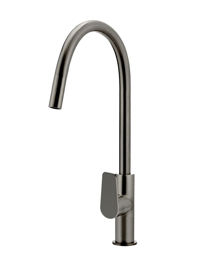 Round Paddle Piccola Pull Out Kitchen Mixer Tap - Shadow Gunmetal — view 1
