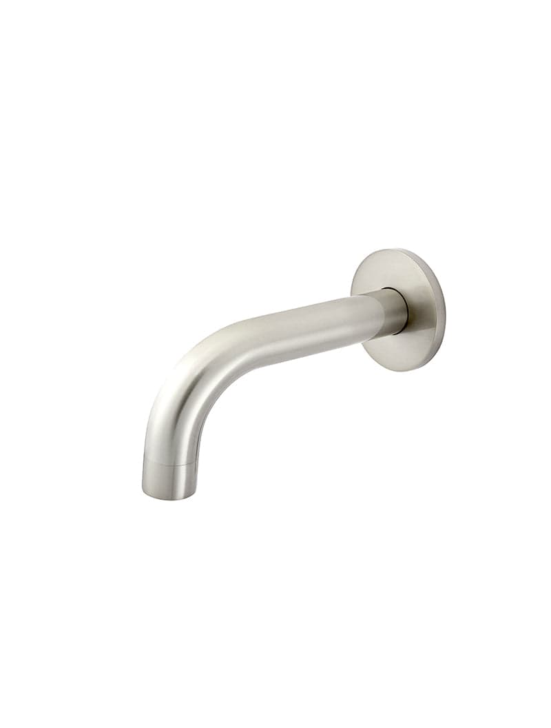Round Curved Spout 130mm - PVD Brushed Nickel — view 1