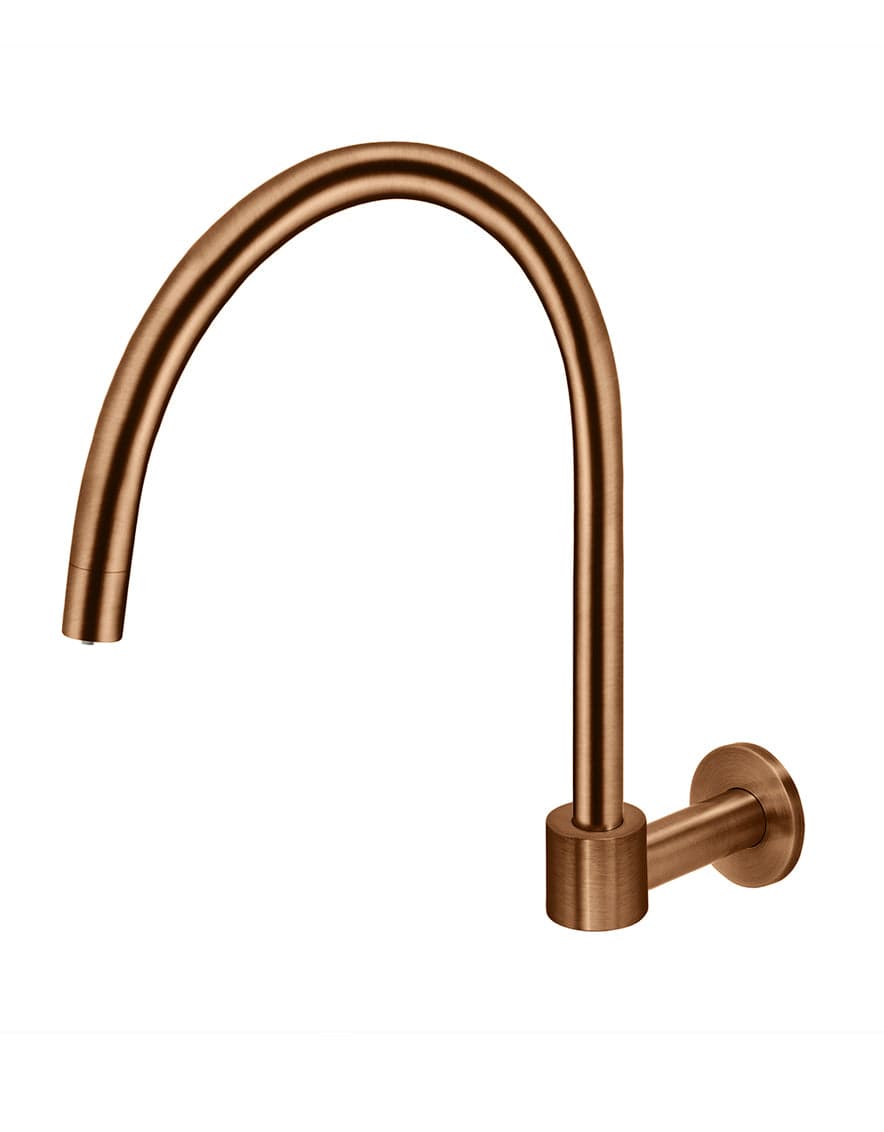 Round High-Rise Swivel Wall Spout - Lustre Bronze — view 1