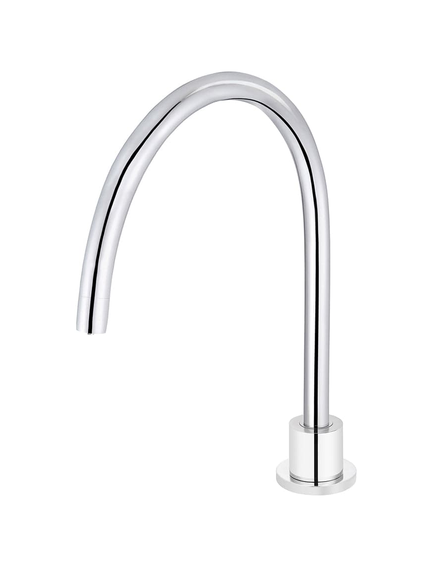 Round Gooseneck High-Rise Swivel Hob Spout - Polished Chrome — view 1