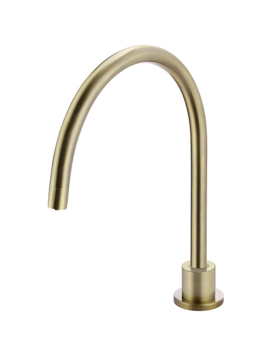 Round Gooseneck High-Rise Swivel Hob Spout - PVD Tiger Bronze — view 1