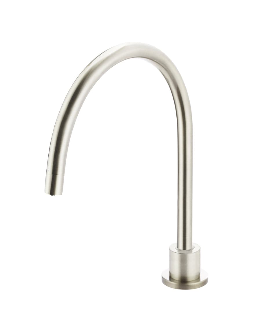 Round Gooseneck High-Rise Swivel Hob Spout - PVD Brushed Nickel — view 1