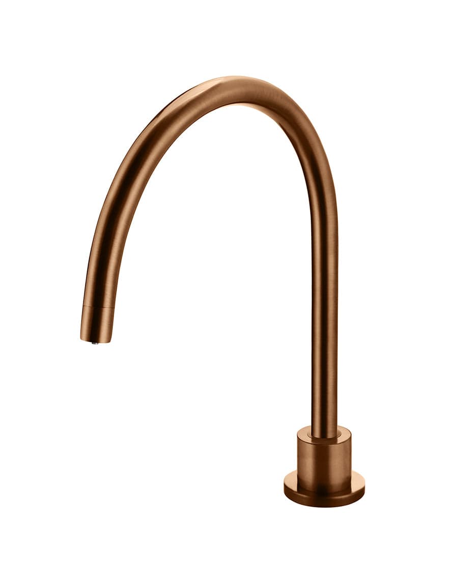 Round Gooseneck High-Rise Swivel Hob Spout - Lustre Bronze — view 1