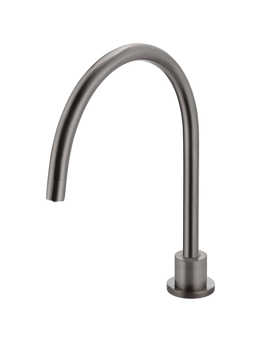 Round Gooseneck High-Rise Swivel Hob Spout - Shadow Gunmetal — view 1