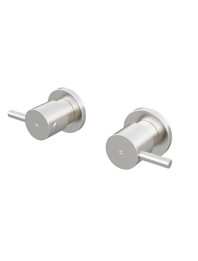 Round Quarter Turn Wall Top Assemblies - PVD Brushed Nickel — view 1