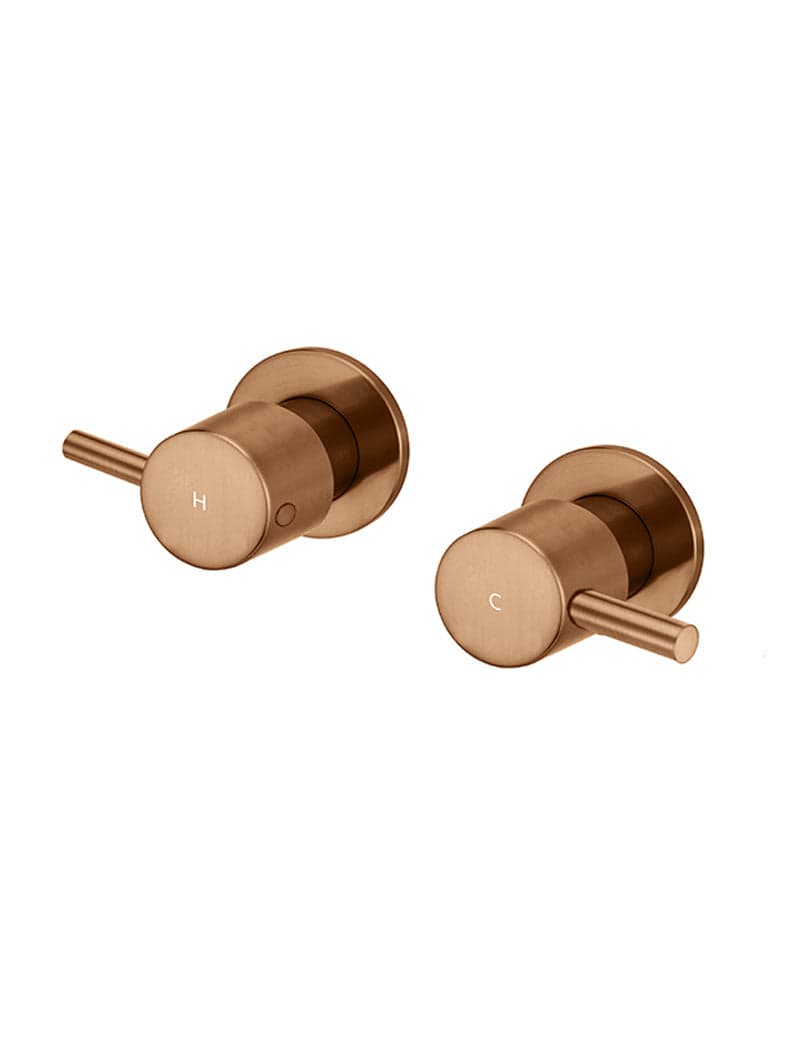 Round Quarter Turn Wall Top Assemblies - Lustre Bronze — view 1
