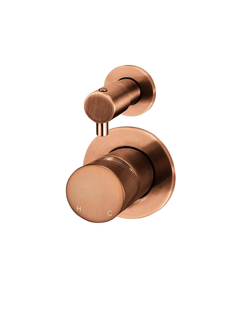 Round Diverter Mixer Pinless Handle Trim Kit (In-wall Body Not Included) - Lustre Bronze — view 1