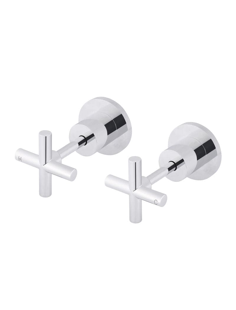 Round Cross Handle Jumper Valve Wall Top Assemblies - Polished Chrome — view 1