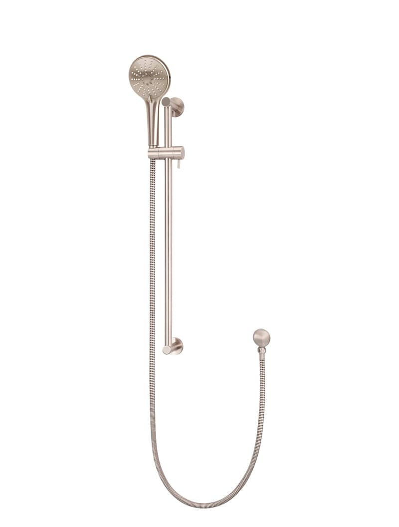 Round Three Function Hand Shower on Rail Column - Champagne — view 1