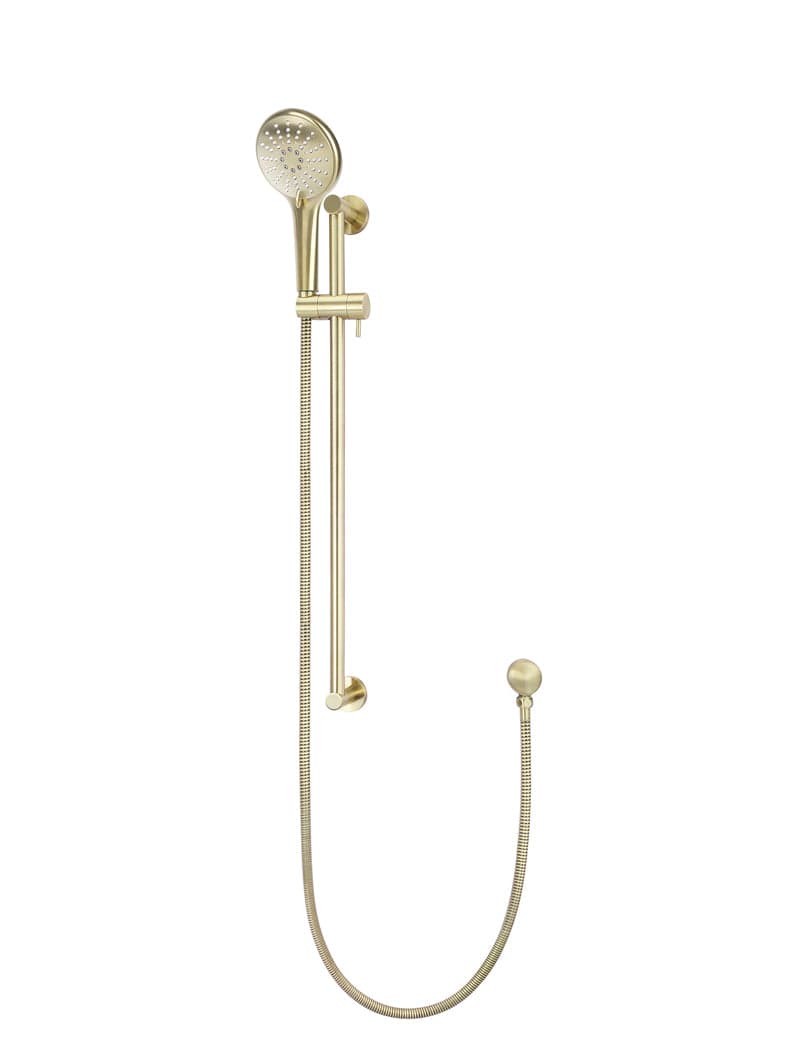 Round Three Function Hand Shower on Rail Column - PVD Tiger Bronze — view 1