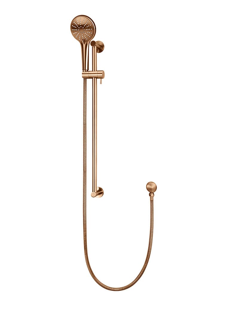 Round Three Function Hand Shower on Rail Column - Lustre Bronze — view 1