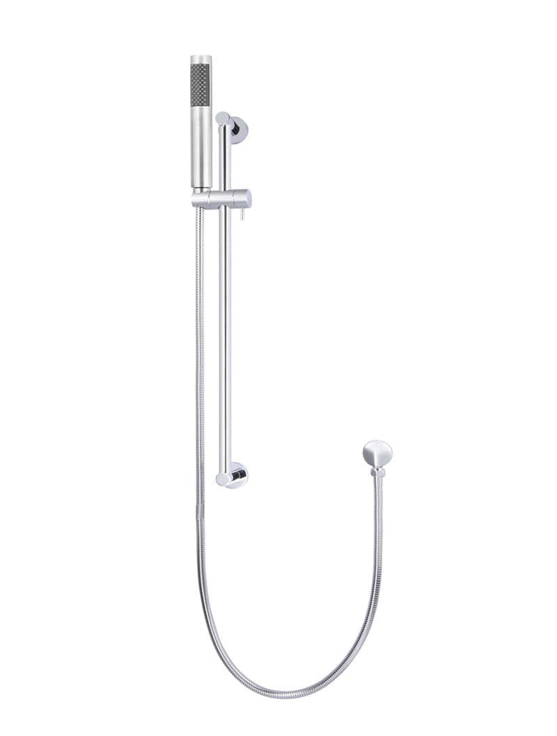 Round Hand Shower on Rail Column - Polished Chrome — view 1