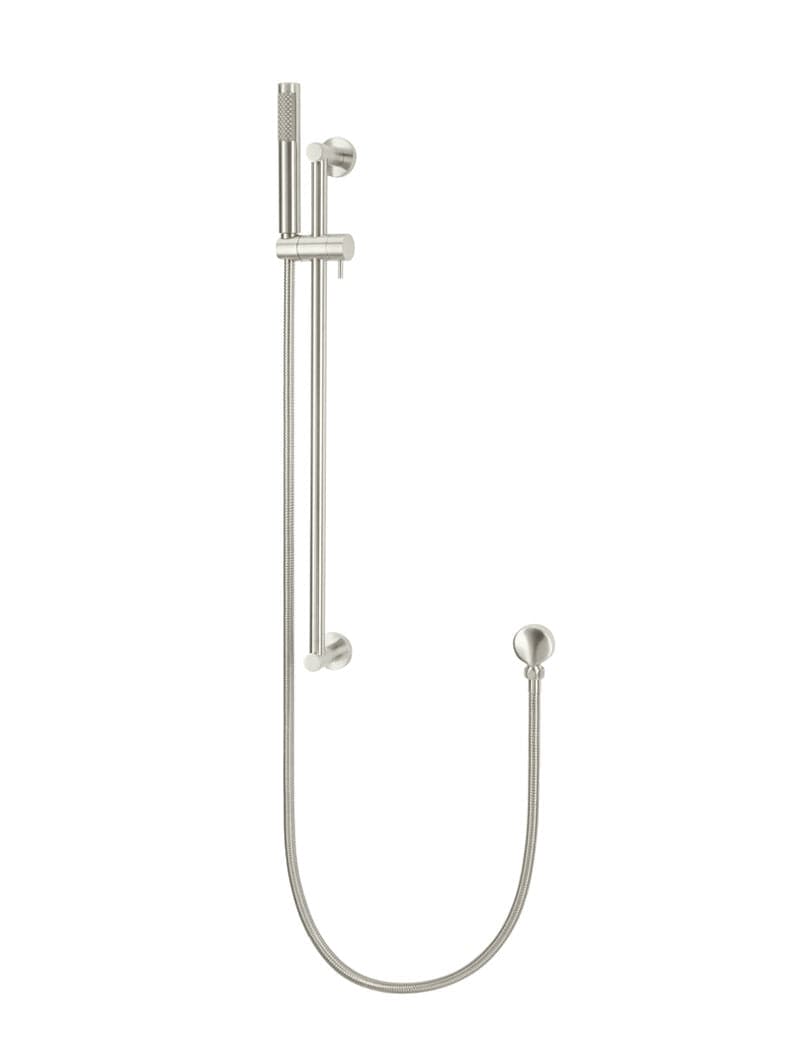 Round Hand Shower on Rail Column - PVD Brushed Nickel — view 1