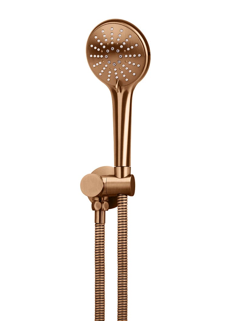 Round Hand Shower on Swivel Bracket - Lustre Bronze — view 1