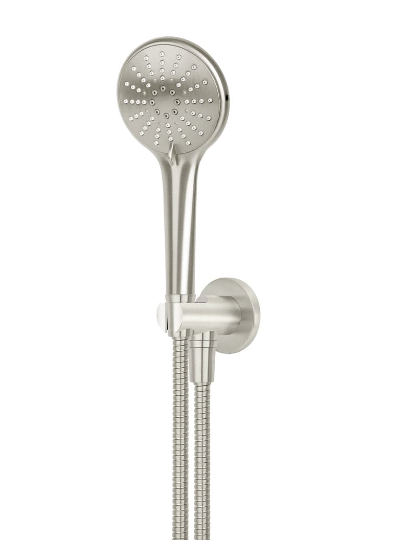 Round Three Function Hand Shower on Fixed Bracket - PVD Brushed Nickel — view 1