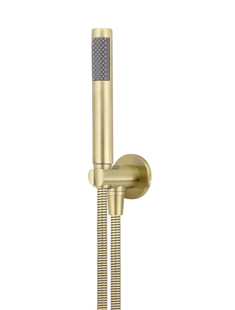 Round Hand Shower on Fixed Bracket - PVD Tiger Bronze — view 1
