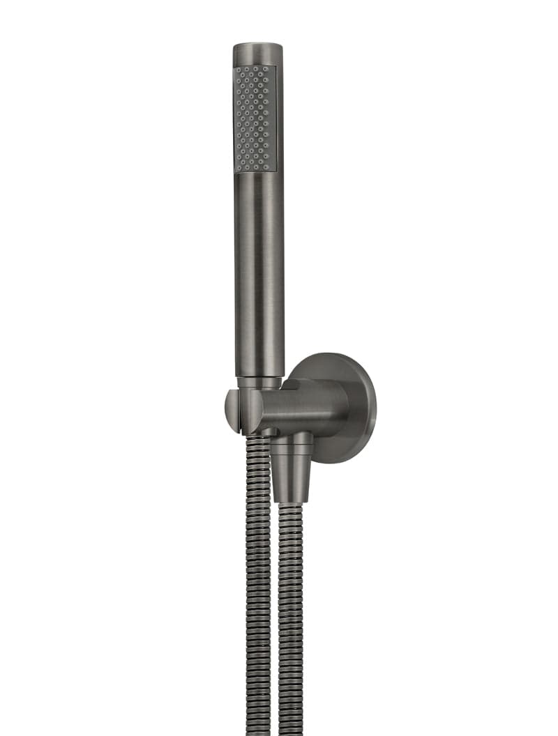 Round Hand Shower on Fixed Bracket - Shadow Gunmetal — view 1