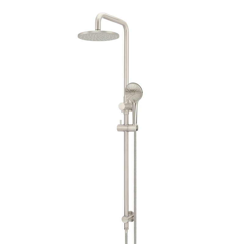 Meir Round Combination Shower Rail, 300mm Rose, Three-Function Hand Shower
